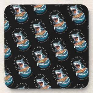 Posavasos Pizza de Comer Tiburón El gran jawsome blanco