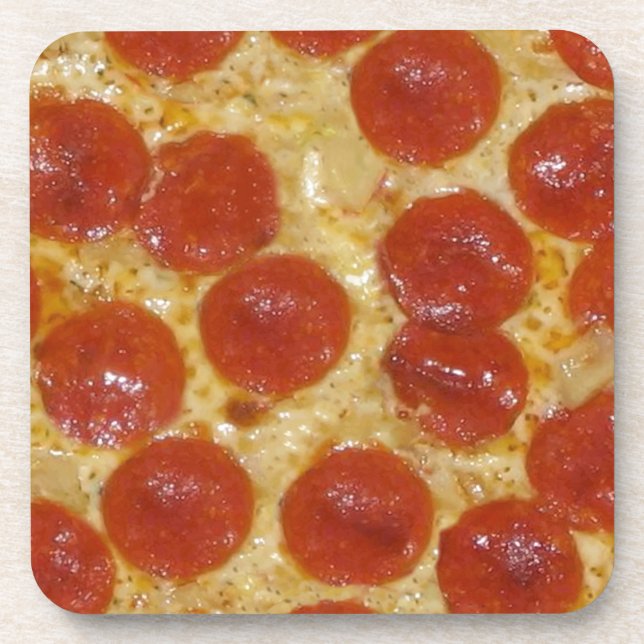 Posavasos pizza grande de pepperoni (Frente)