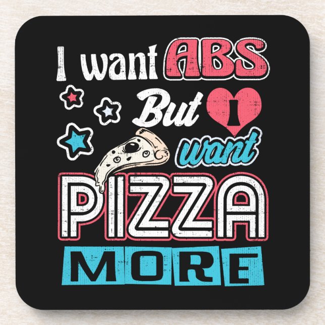Posavasos Pizza vs Abs - Dieta de Bulto - Novedad divertida  (Frente)