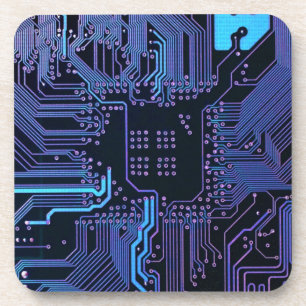 Posavasos Placa de circuito electrónico azul del nerd de sal