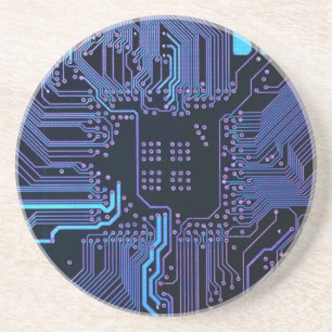 Posavasos Placa de circuito electrónico azul del nerd de sal