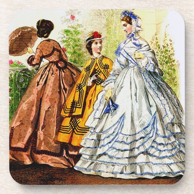 Posavasos Placa de moda de 1863 Journal Des Jeunes Personnes (Frente)