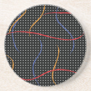 Posavasos Placa y puntos de pintura retro