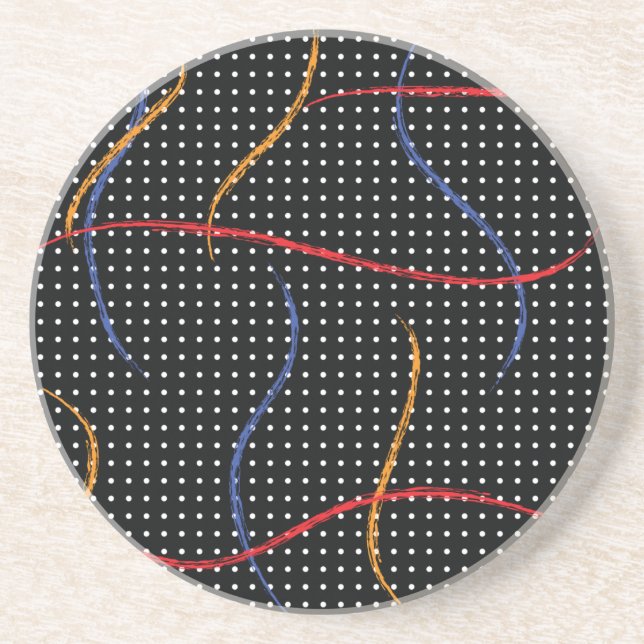 Posavasos Placa y puntos de pintura retro (Frente)