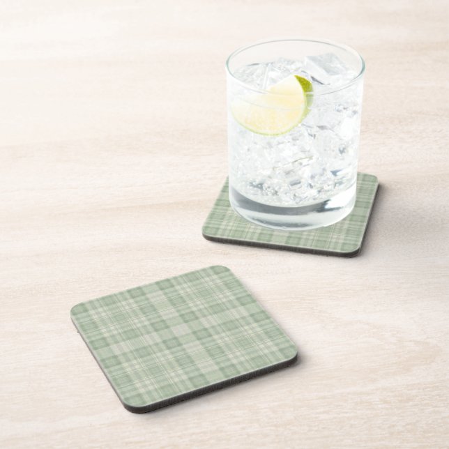 Posavasos Plaid verde salvia claro (Lado Derecho)
