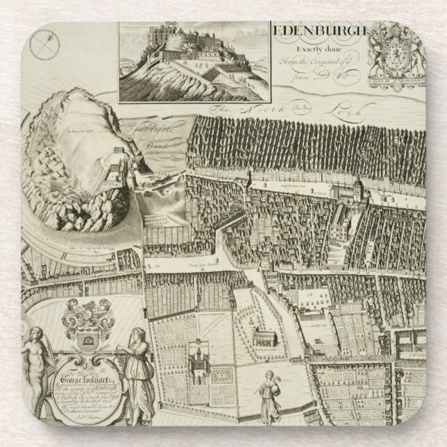 Posavasos Plan de Edimburgo, pub. por John Smith (Frente)