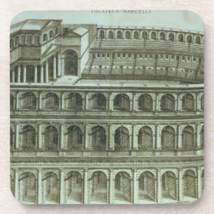 Posavasos Plan del teatro de Marcelo, Roma, 1558 (engr