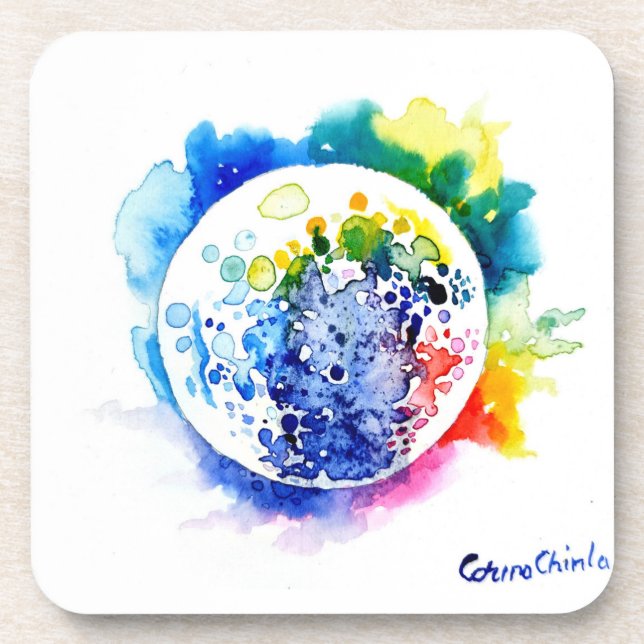 Posavasos Planeta colorido (Frente)