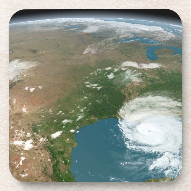 Posavasos Planeta Panorámico Tierra Y Estados Unidos. (Frente)