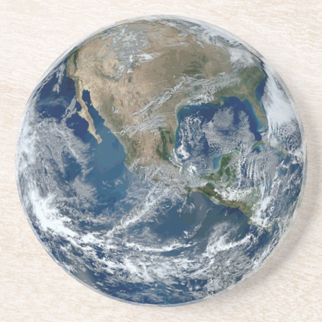 Posavasos Planeta Tierra desde el espacio ultraterrestre con (Frente)