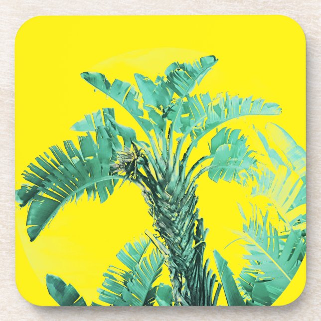 Posavasos Planta de banana de hoja verde (Frente)