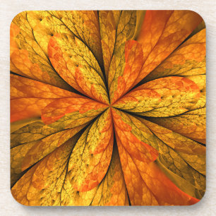 Posavasos Planta de otoño, arte fractal abstracto moderno de