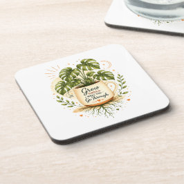 Posavasos Planta Monstera en taza de café | Botánico acogedo