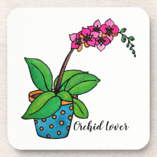 Posavasos Planta Orquídea De Acuarela En Bella Caca