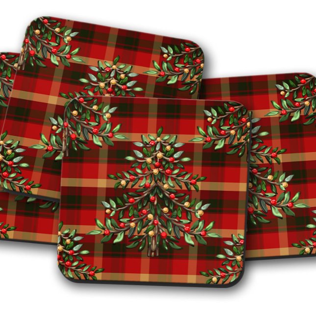 Posavasos Plantar árbol de Navidad | Juego de aletas de corc (Subido por el creador)