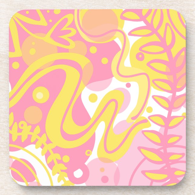 Posavasos Plantas De Swirl Amarillas (Frente)