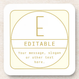 Posavasos Plantilla de diseño retro-moderno editable oro y b