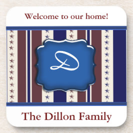 Posavasos Plantilla de escoria de corcho patriótico personal