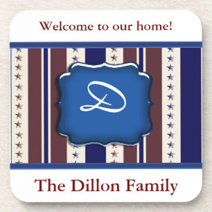 Posavasos Plantilla de escoria de corcho patriótico personal