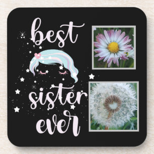 Posavasos Plantilla de fotos de hermanas cutas