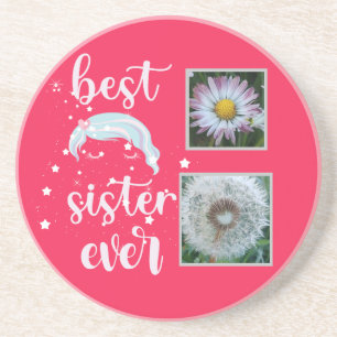 Posavasos Plantilla de fotos de hermanas cutas