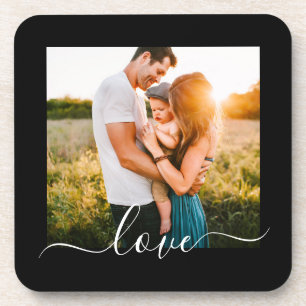 Posavasos Plantilla de fotos de las brasas duras Amor Texto 