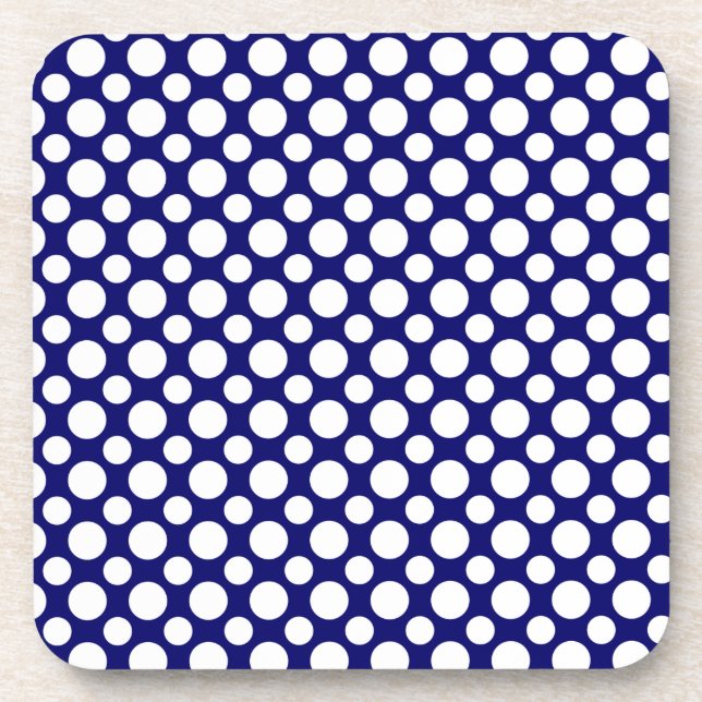 Posavasos Plantilla de lunares blancos (Frente)