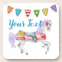 Posavasos Plantilla de Personalizado de caballo de carrusel