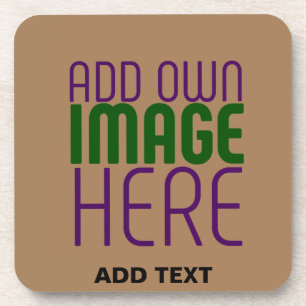 POSAVASOS PLANTILLA DE TEXTO DE IMAGEN MARRÓN SENCILLA EDITA