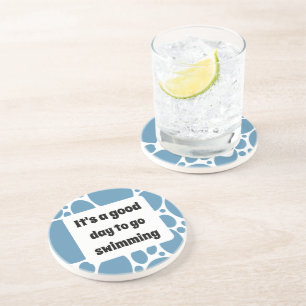 Posavasos Plantilla de texto y patrón azul