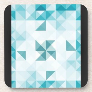 Posavasos Plantilla geométrica abstracta azul del fondo