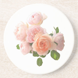 Posavasos Plantilla moderna elegante de diseño de rosas