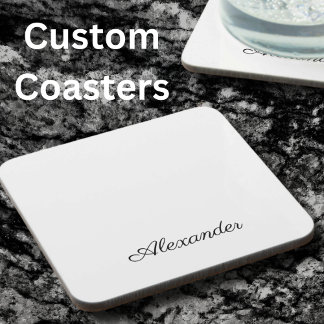 Posavasos Plantilla moderna en blanco, corte de cocinas con