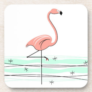 Posavasos Plásticas de plástico Flamingo Ocean