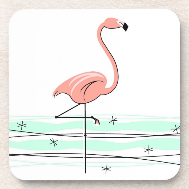 Posavasos Plásticas de plástico Flamingo Ocean (Frente)