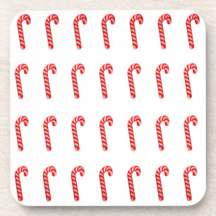 Posavasos Plástico de caña de candy, conjunto de 6, embutido