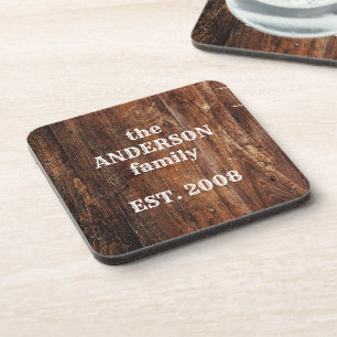 Posavasos Plástico de cocina de madera rústica personalizada