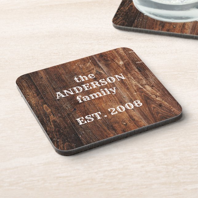 Posavasos Plástico de cocina de madera rústica personalizada (Lado Izquierdo)