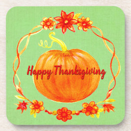 Posavasos Plástico duro de la calabaza de Acción de Gracias 