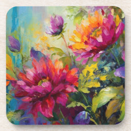 Posavasos Plástico duro de pintura con motivos florales vírg