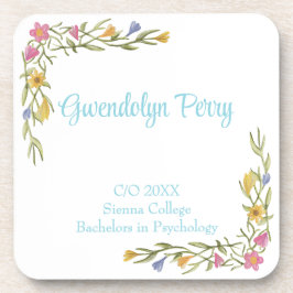 Posavasos Plástico Fiesta de graduación de Floral Boho Colle