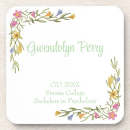 Posavasos Plástico Fiesta de graduación de Floral Boho Colle