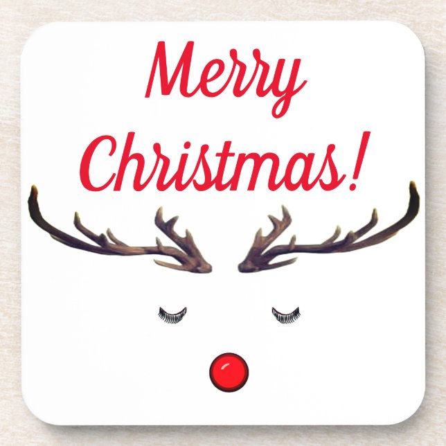 Posavasos Plástico Rudolph, conjunto de 6, Astras Plásticas (Frente)