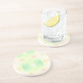 Posavasos Plato redondo con un suave patrón pastel de acuare