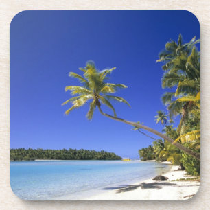 Posavasos Playa bordeada de palmeras Islas Cook