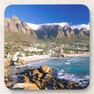 Posavasos Playa Camps Bay y la cordillera de los Doce Apósto