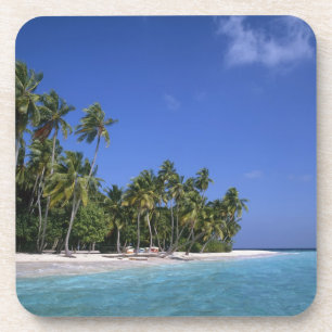 Posavasos Playa con palmeras, Maldivas