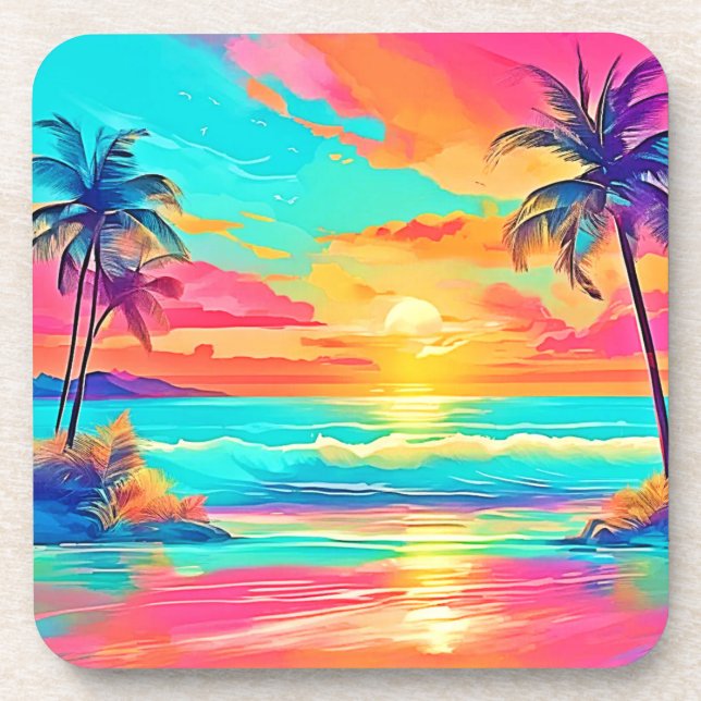 Posavasos Playa de Arcoiris Sunset (Frente)