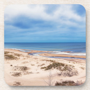 Posavasos Playa de arena blanca cerca del mar Báltico de Let