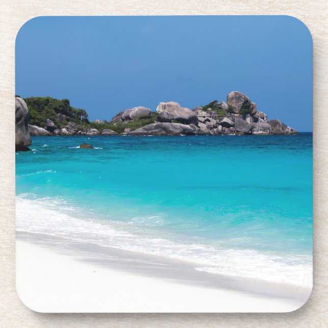 Posavasos Playa de arena blanca de Similán y mar azul turque (Frente)